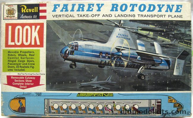 Revell 1/78 Fairey Rotodyne Cutaway Model with Full Interior, H185-198 plastic model kit